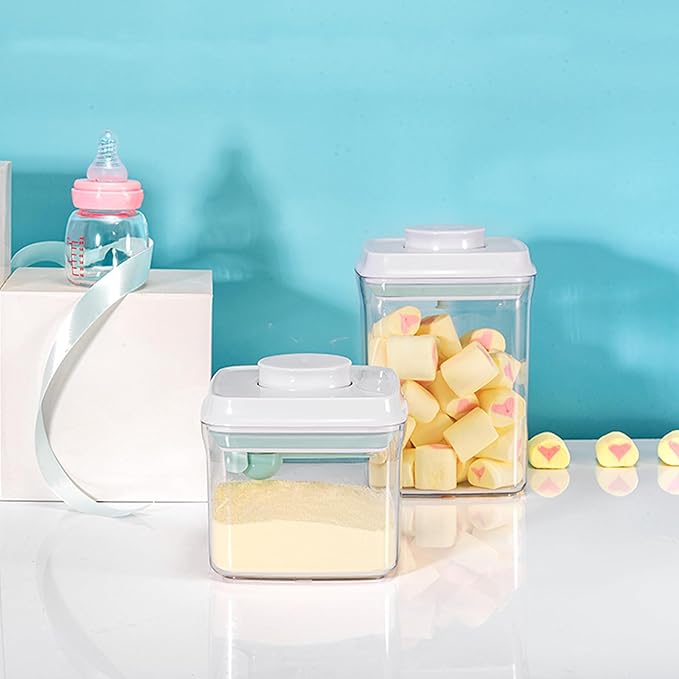 Airtight Food Storage Container Formula Milk Powder Containers Dispenser with Spoon BPA-Free for Home Travel 1500ML / 1.5 Qt, No Scraper Design-CubbioJoy