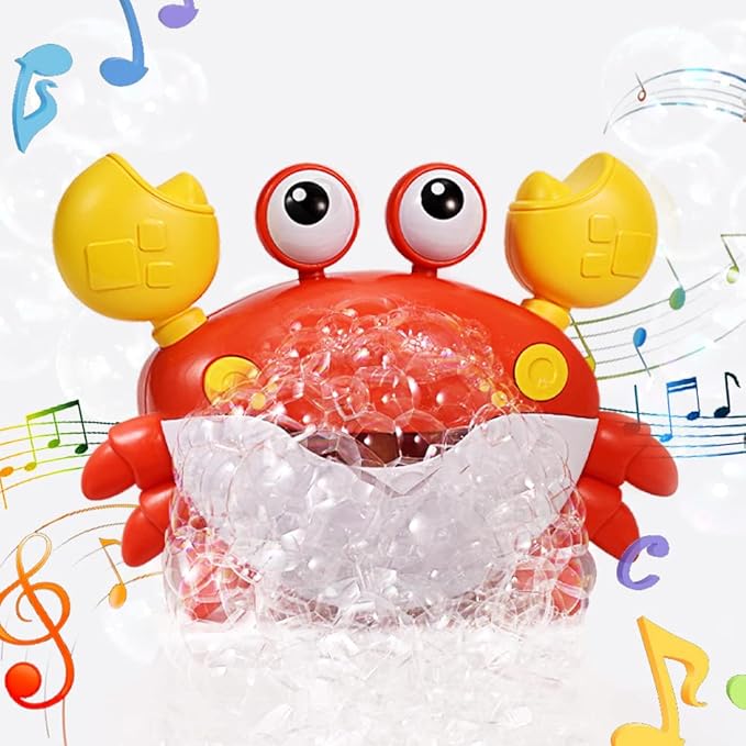 Crabby Bubble Bath Toy for Toddlers - Automatic Bubble Maker with 12 Children's Songs - Sing-Along Bath Bubble Machine for Baby, Toddler and Kids - Fun Bathtub Toy for Endless Bubble Play-CubbioJoy