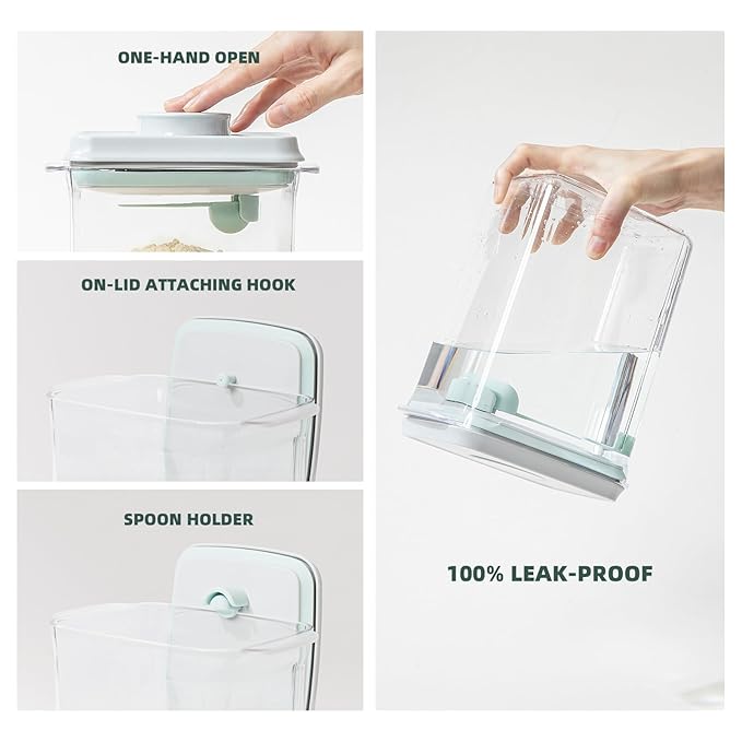 Baby Milk Powder Container - 2300ml Air Tight Formula Dispenser with Spoon and Scraper, BPA-Free, Clear, 28OZ, 1.76LB, 800g-CubbioJoy