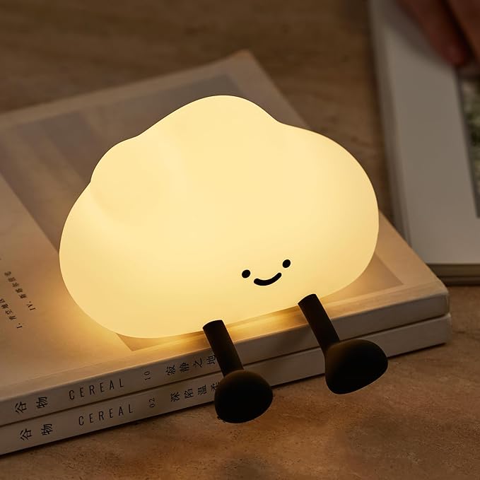 Cloud Night Light for Kids, Adorable Touch Night Lamp Silicone Dimmable LED Nightlight for Nursery Rechargeable Bedside Night Lights for Bedrooms Breastfeeding-CubbioJoy