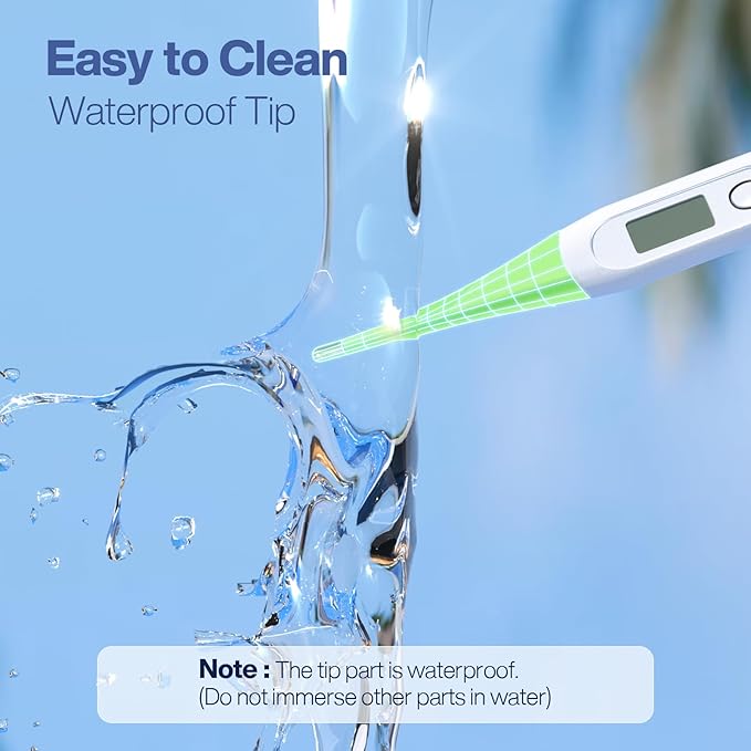 Boncare 10 Seconds Digital Thermometer for Adults and Kids - Accurate & Safe Rectal Thermometer for Baby with Fever Alarm, Oral Thermometer (Light Green)-CubbioJoy