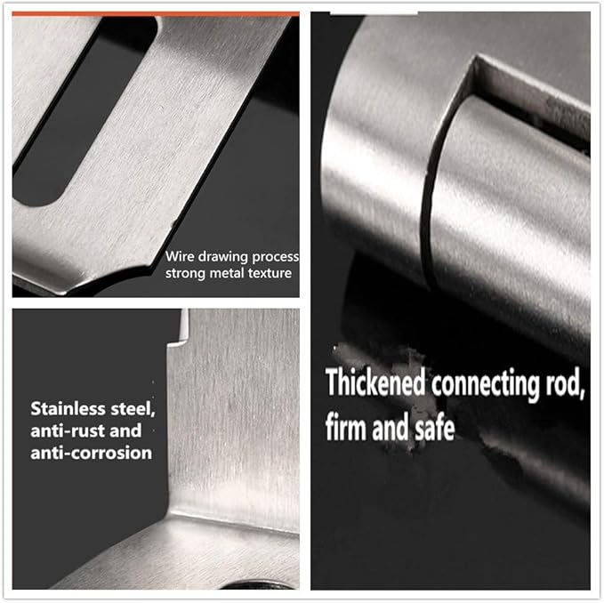 90 Degree 4 Inch Right Angle Padlock Hasp, Stainless Steel Safety Door Latches, Solid Gate Latches Brushed Finish-CubbioJoy