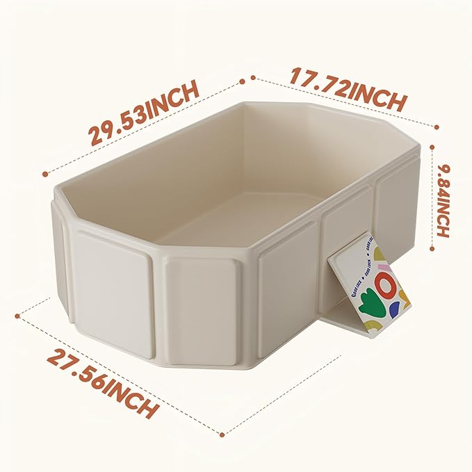 Baby Foldable Kids Bathtub for Infants to Toddler with Non-Slip Base,Easy Storage,Perfect for Small Spaces,White-CubbioJoy
