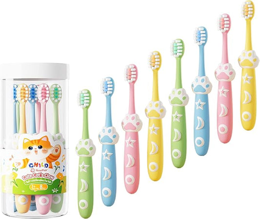 8 Pack Kids Toothbrushes Extra Soft Toddler Toothbrush 2-8 Years Children Manual Toothbrushes for Clean Teeth Cute Kid Toothbrushes Make Your Toddler Love Brushing Teeth-CubbioJoy