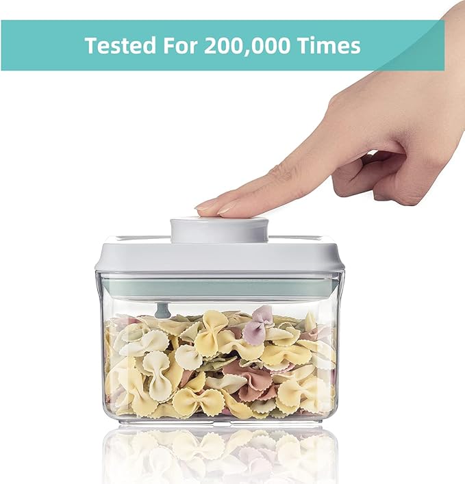 Ankou Airtight Food Storage Container - 0.32 QT （380ml Small Pop Up Food Containers With Lids, Bpa Free Stackable Container for Sugar Tea Candy- 8 Labels - Clear-CubbioJoy
