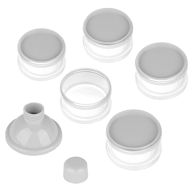 Accmor Formula Dispenser On The Go, 5 Compartments Stackable Formula Container for Travel, Baby Milk Powder Kids Snack Container, BPA Free-CubbioJoy