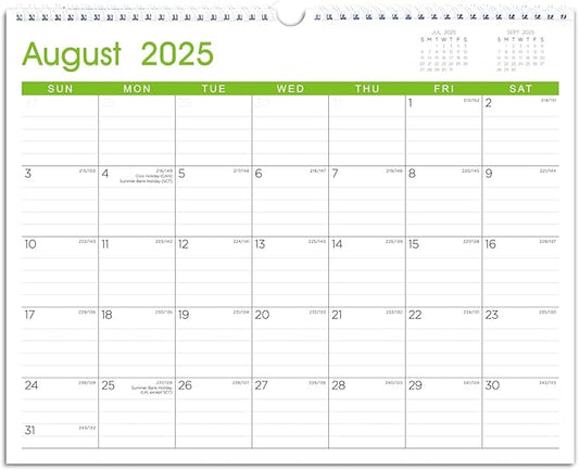 Calendar 2025-2026: Large Monthly Wall Calendar for Planning & Organizing, 17 Months Hanging Calendar from August 2025 to December 2026, Size 14.5” x 11.5”-CubbioJoy