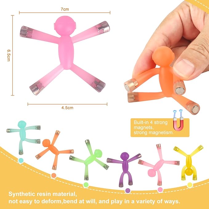 6pcs Magnetic Toys,Magnet Men for Kids,Magnetic People Figures for Kids,Magnetic People for Refrigerator,Fridge Magnets for Adults Kids Gifts, Magnetic Men for Teens Gifts,Kids Sensory Toys-CubbioJoy