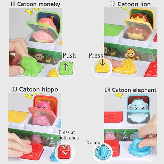 Animal Park Interactive Pop Up Music Toy,Up- Early Education Activity Center Toy, Ages 7 8 9 10 11 12 Months and up Infant Toddlers Toys.-CubbioJoy