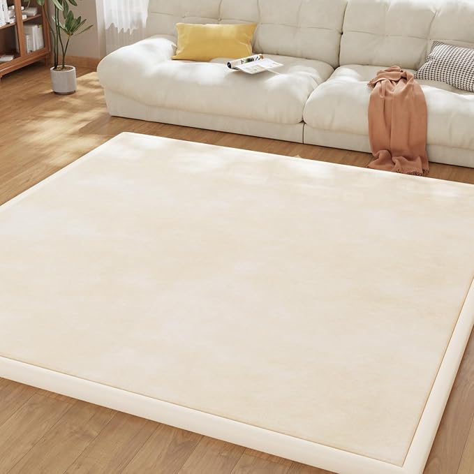 Baby Play Mat for Floor, 1.3'' Thick Memory Foam Tummy Time Mat - Super Soft Coral Velvet Nursery Rug with Non-Slip Backing, Crawling Rug for Toddlers/Infants, Yoga & Tatami Use, 71''x 79''-CubbioJoy