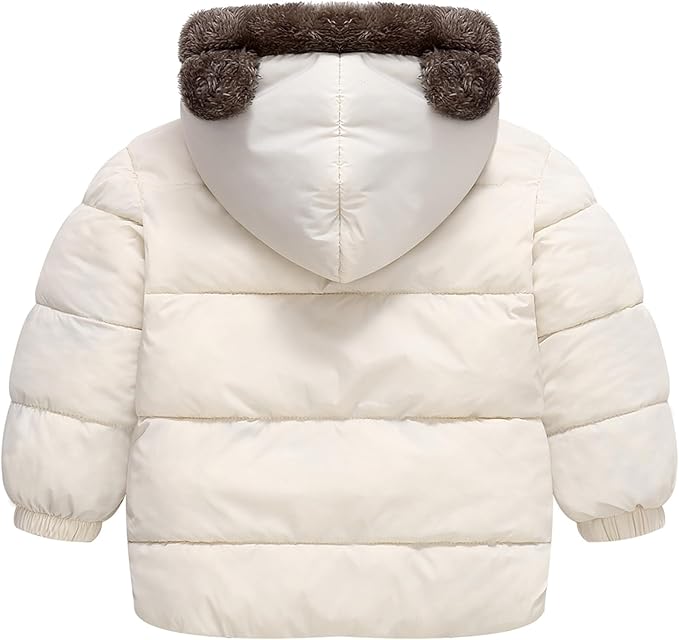 Infant Baby Winter Coat Bear Hooded Jacket Warm Fleece Snowsuit Windproof Outerwear for Toddler Boy Girl 9M-4T-CubbioJoy