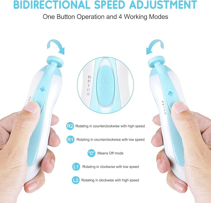 Baby Nail Trimmer Electric-12 in 1 Baby Nail Clippers Safe Baby Nail File Kit with a Nail Clipper, Scissor, Tweezers, and Nail Files-CubbioJoy