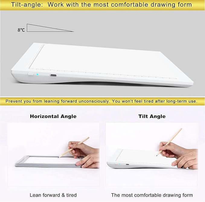 A4 Wireless Battery Powered Light Pad, TOHETO Tracing Light Box Dimmable Brightness Rechargeable LED Light Board Portable Cordless Copy Board for Artist Drawing Sketching X-ray Viewing (White)-CubbioJoy