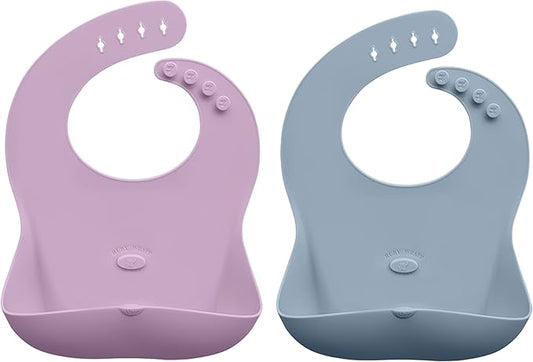 Abiie Ruby Wrapp Silicone Bibs for Babies with Front Pocket - Waterproof Bib - Stain Resistant - Silicone Toddler Bibs-CubbioJoy