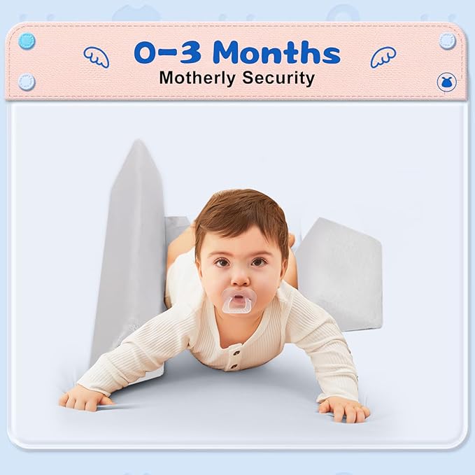 Baby Side Sleeper Weddge Breathable Pillow, Removable and Washable Breathable Bedding Set, Medium-CubbioJoy