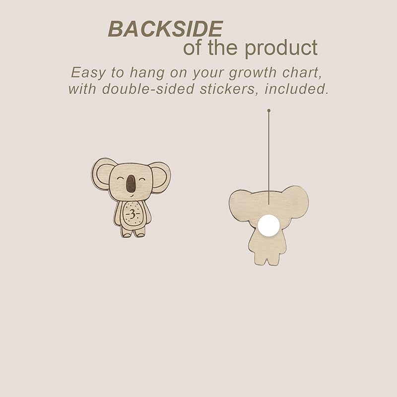 3D Wooden Growth Ruler Markers for Kids Height Measurement, Safari Shapes for Boys Nursery.-CubbioJoy