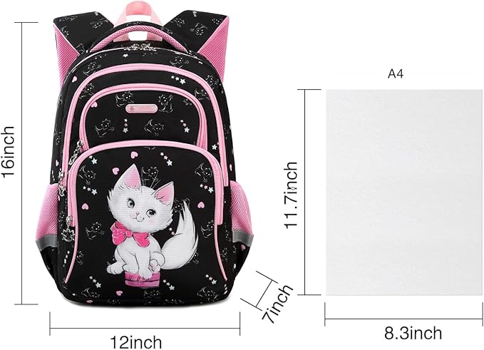 Cusangel Backpack for Girls Boys School Bookbags Kindergarten Elementary Lightweight Waterproof Multifunctional Large Capacity for Backpack (16 inch cat Fun Prints)-CubbioJoy