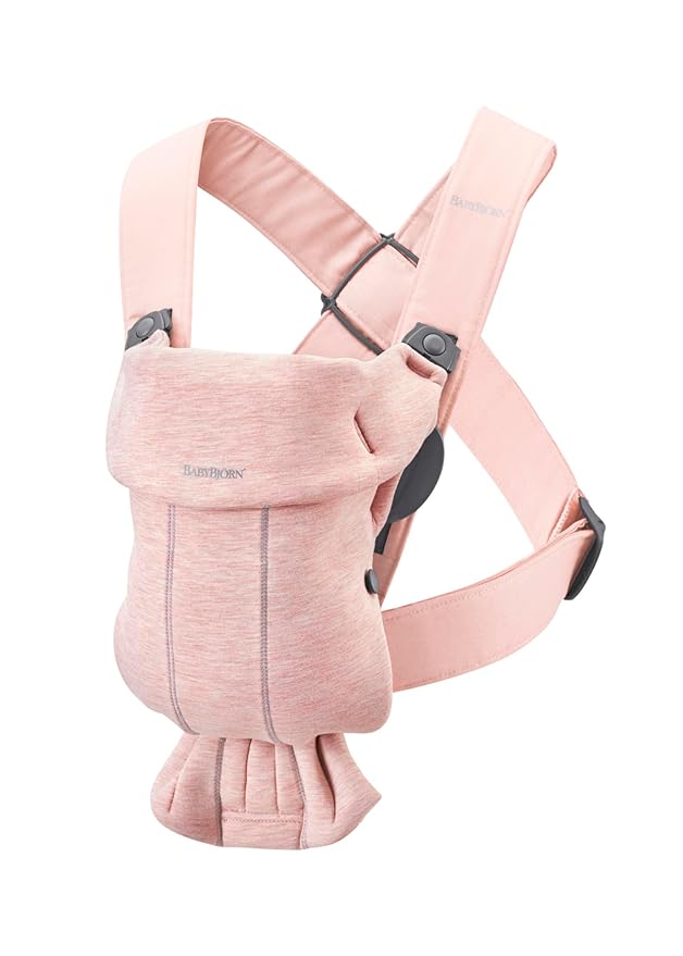 BabyBjörn Baby Carrier Mini, Light Pink, 3D Jersey | Infant Carrier (7-25 lbs), Ergonomic, Easy-to-Use-CubbioJoy