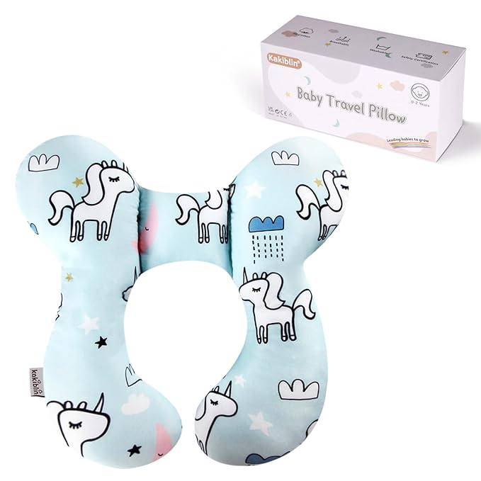 KAKIBLIN Baby Neck Pillow, Baby Travel Pillow, Baby Support Pillow,Upgraded Baby Neck Pillows for Car Seat Toddler Head and Neck Support Pillow for Car Seat, Pushchair(Unicorn)-CubbioJoy