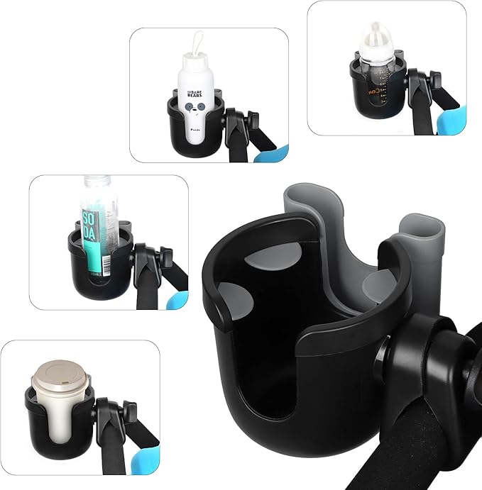 Accmor Stroller Cup Holder with Phone Holder, Bike Cup Holder, Universal Cup Holder for Uppababy Nuna Doona Strollers, 2-in-1 Cup Phone Holder for Stroller, Bike, Wheelchair, Walker, Scooter-CubbioJoy