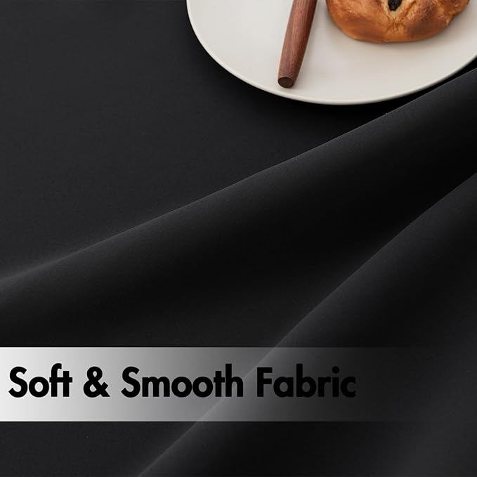 ANRODUO Back Tab Blackout Curtains for Bedroom Living Room, Rod Pocket Pinch Pleated Thermal Insulated Room Darkening Curtains 72 Inches Long 2 Panels, Black, 42 x 72 Inch-CubbioJoy