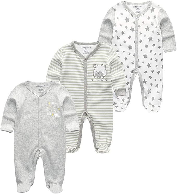 Kiddiezoom Baby and Toddler Boys'Snug Fit Footed One-Piece Romper Jumpsuit Cotton Cotton Footed Outfit-CubbioJoy