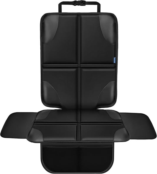 Car Seat Protector, Child Carseat Covers, Protector Car Seat for Baby with Thickest Padded and Non-Slip Waterproof Backing Mesh Pockets for Kids Pets-1 Pack-CubbioJoy