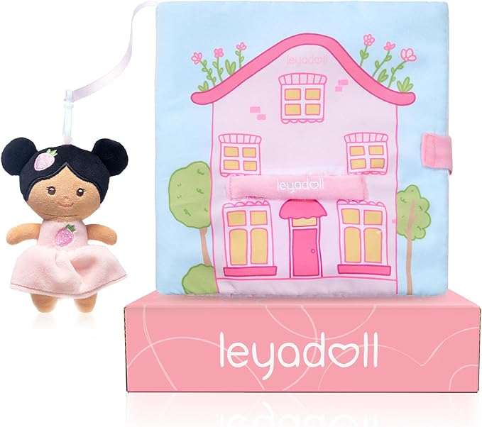 Interactive Sensory Soft Cloth Book, Educational Crinkle Quiet Activity Busy Book for Babies,Toddler Travel Toy Gift for 1-3 Year Old Boys and Girls (A Berry Special Day)-Tanned-CubbioJoy