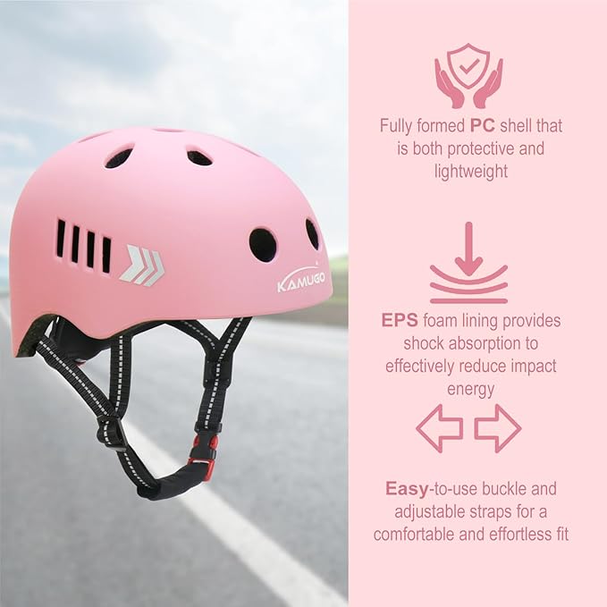 KAMUGO Toddler Helmet Kids Bike Helmet for Girls Boys Ages 2-8 Years,Toddler Bicycle Helmet Suitable for Skateboard Scooter Roller Skating Inline Roller Skating-CubbioJoy