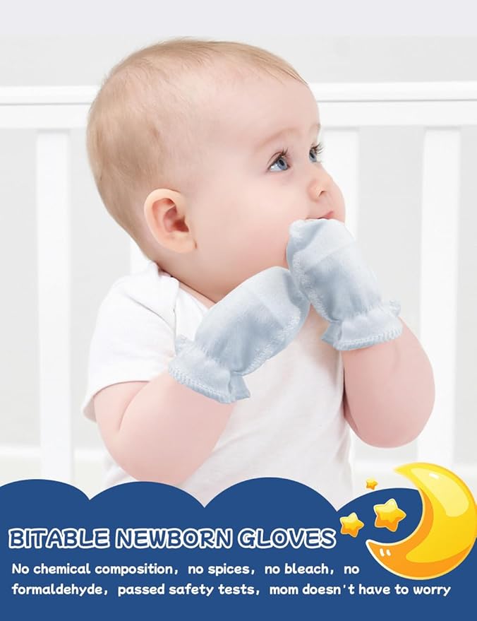 Cute Baby Mittens Newborn, No Scratch Baby Boy Mittens, Baby Girl Hat Gloves for Toddlers, Infant, Newborn-CubbioJoy
