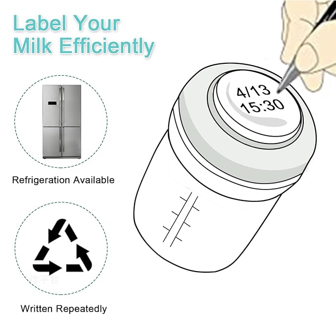 COMI Wide Neck Glass Breastmilk Collection n Storage Bottle, 6oz with Screw Ring Sealing Disk; Re-markable Sealing Disc. BPA Free, Fits Breast Pumps & Nipples (Gray Lids)-CubbioJoy