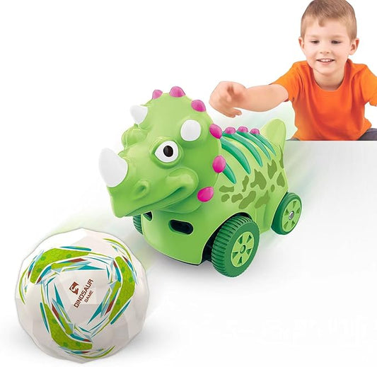 Interactive Dinosaur Toy Car, Electronic Dinosaur Car with Smart Follow Ball and Gesture Control, Rechargeable, Dino Toys for 3 Year Old Boys Girls and Toddlers,Boy Toys Age 3,4,5 and Up-CubbioJoy