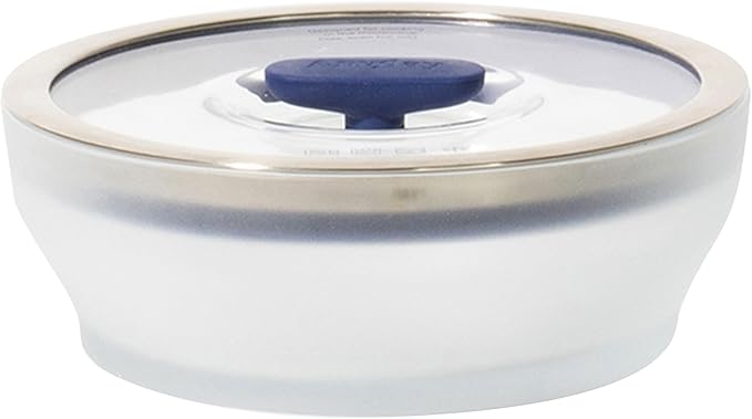 Anyday 4-Cup Microwave Cookware & Glass Container with Glass Lid, Plastic-Free Shallow Food Storage | Stackable Airtight Steamer with Vented Lid for Microwave-Safe Reheating, Steaming Vegetables-CubbioJoy