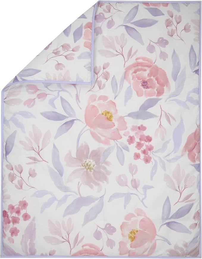 Bedtime Originals Lavender Floral 3-Piece Baby Crib Bedding Set - Pink/Purple-CubbioJoy