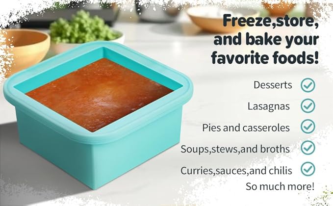 2-Cup Silicone Freezer Trays with Lids – Perfect for Meal Prep, Portion Control, and Easy Freezing-Meal Prep Container Molds for Soup,Leftovers (Bondi Mint, 4 Pack)-CubbioJoy