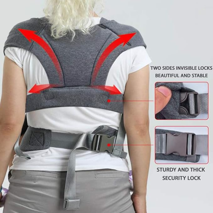 Baby Wraps Carrier Sling, Baby Carrier for Newborns and Toddlers,Skin-Friendly and Soft Front Baby Carrier Wrap Perfect Baby Gifts (Grey, Cotton)-CubbioJoy