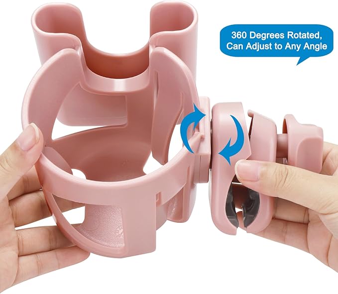 Accmor Universal Cup Holder, Stroller Cup Holder with Phone Holder, 360° Rotatable Large Caliber Designed Bottle Holder for Stroller, Bike, Wheelchair, Walker, Scooter-CubbioJoy