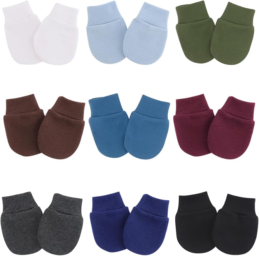 Cute Baby Mittens Newborn, No Scratch Baby Boy Mittens, Baby Girl Hat Gloves for Toddlers, Infant, Newborn-CubbioJoy