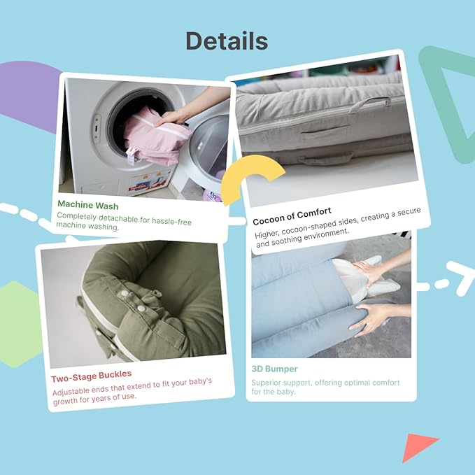 Deluxe Infant Lounger, Baby Nest Cover for Baby Girls & Boys, Newborn Essentials for Baby 0-12 Months, 100% Cotton (Mistyrose)-CubbioJoy