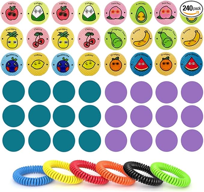 240Pcs Mosquito Patches Stickers, Individually Wrapped Natural Plant Based Mosquito Stickers for Kids Adult Outdoor Hiking, Camping, Travel-CubbioJoy