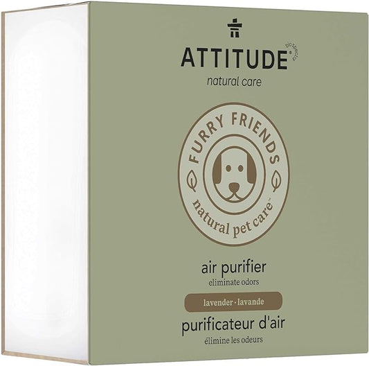 ATTITUDE Air Purifier with Activated Carbon Filter, Plant- and Mineral-Based Ingredients, Traps Pet Odors and Pollutants, Vegan and Cruelty-free, Lavender, 8 Ounces-CubbioJoy