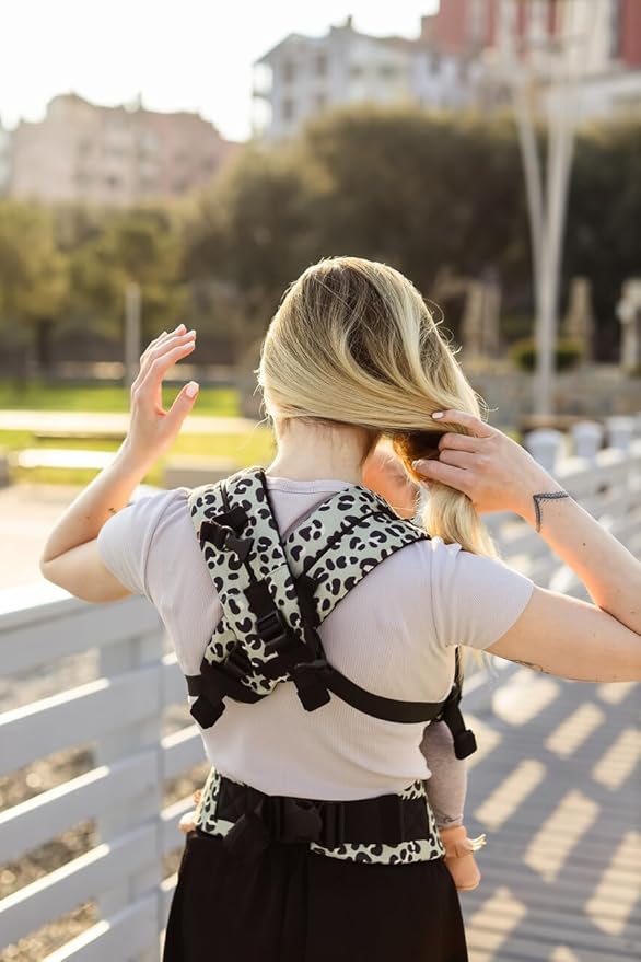 Beco Gemini Baby Carrier Newborn to Toddler - Front, Back and Hip Seat Carrier, Baby Carrier Backpack & Baby Front Carrier with Adjustable Seat, Ergonomic Baby Holder Carrier 7-35lbs (Jade Leopard)-CubbioJoy