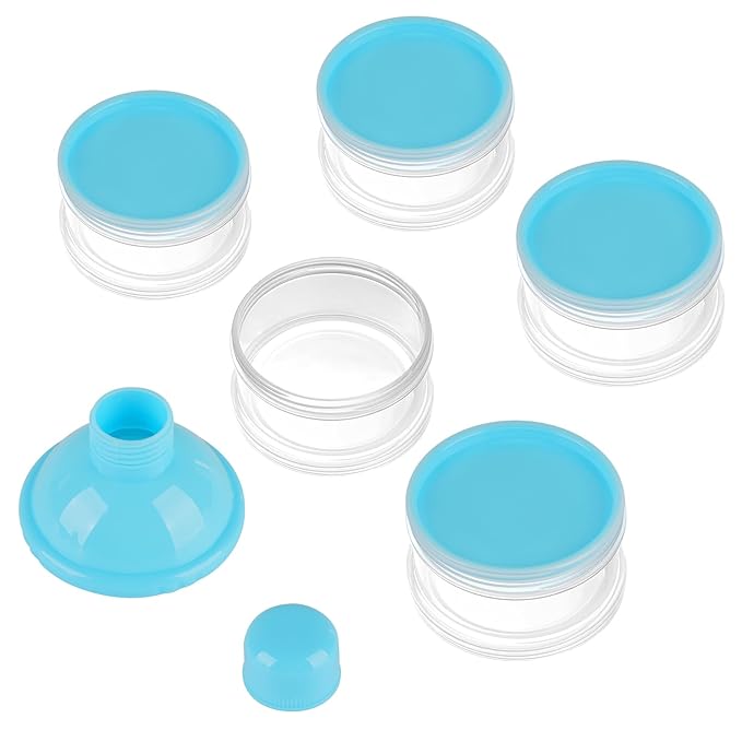 Accmor Formula Dispenser On The Go, 5 Compartments Stackable Formula Container for Travel, Baby Milk Powder Kids Snack Container, BPA Free-CubbioJoy