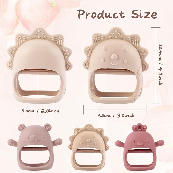 Baby Teething Toys, Teething Toys, Teethers for Babies 3-6 Months, Baby Chew Toys, BPA Free Teether Mitten with Soft Texture for Sensory Exploration and Itching Teething Relief-CubbioJoy