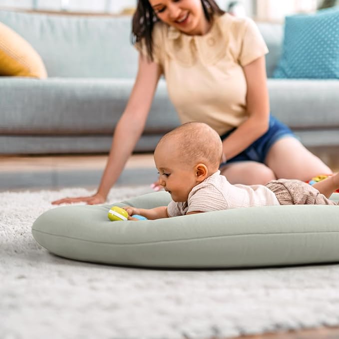 Baby Lounger for Newborn: Skin-Friendly & Breathable for 0-12 Months Infant Tummy Time Playtime & Diaper Changes - Portable & Lightweight Cushion for New Parents-CubbioJoy