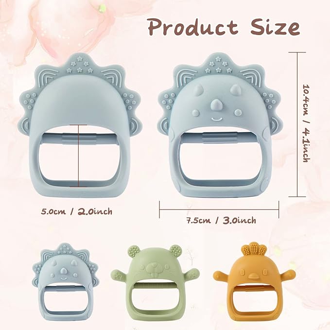 Baby Teething Toys, Teething Toys, Teethers for Babies 3-6 Months, Baby Chew Toys, BPA Free Teether Mitten with Soft Texture for Sensory Exploration and Itching Teething Relief-CubbioJoy