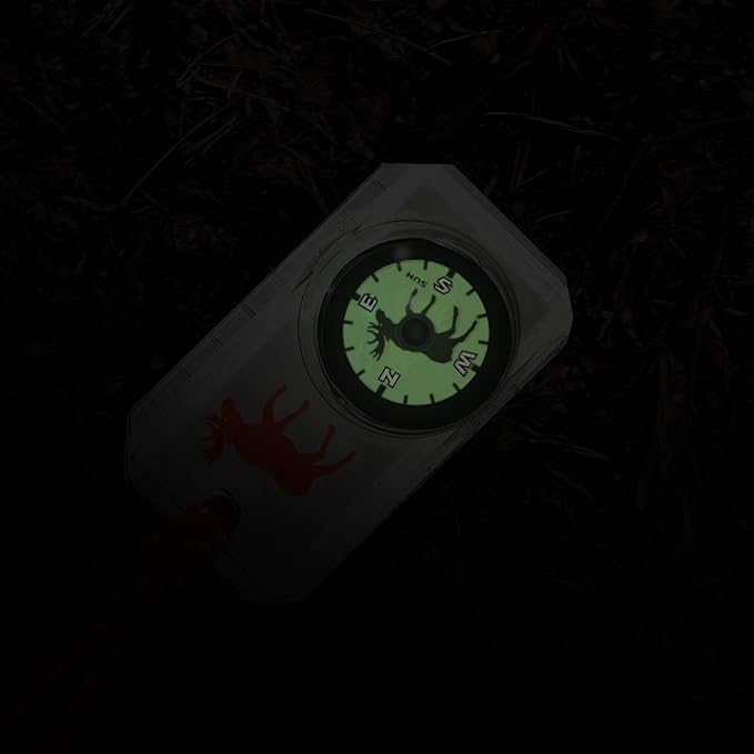 Big Discoveries Wildlife Compass for Kids - Children's Compasses for Camping, Hiking, and Exploring | Break-Away Neon Lanyard-CubbioJoy