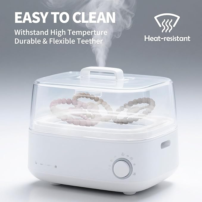 3 Pack Baby Teething Toys 3-6 Months, Silicone Ring Teethers for Babies 6-12 Months, Freezer Safe Chew Toy with Textured Grip for Boys Girls Teething Relief, Infant Easter Gift (Clay DustyRose Brown)-CubbioJoy