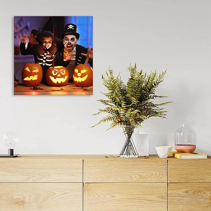 Custom Clocks for Walls Personalized Picture Hanging Time Clocks Silent Non Ticking Round Decoration for Kitchen Wedding Friend Family Lover-CubbioJoy