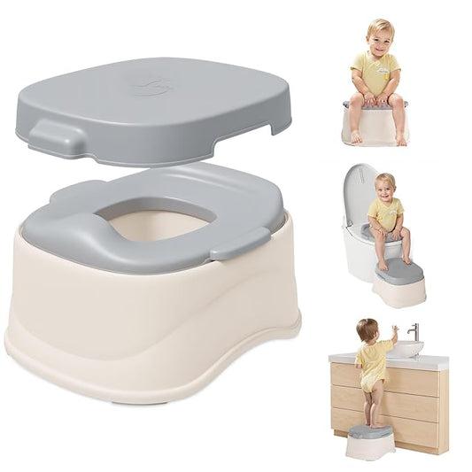 3-in-1 Potty Training Toilet, Potty Training Seat with Steps Ladder, Detachable Toilet for Toddlers - Perfect for Boys and Girls-CubbioJoy